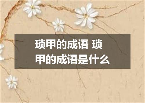 琐甲的成语 琐甲的成语是什么