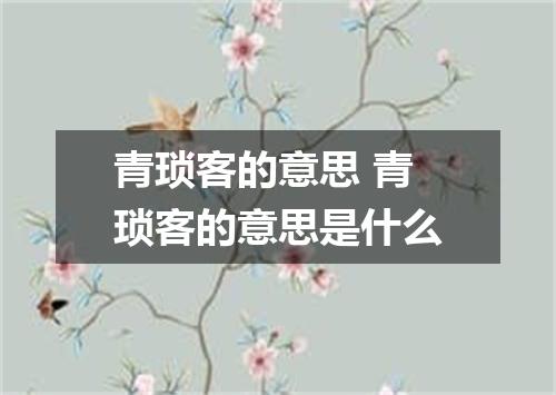 青琐客的意思 青琐客的意思是什么