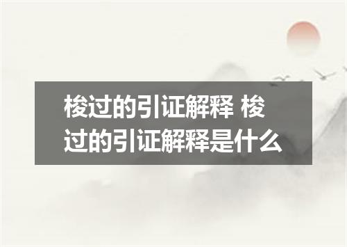 梭过的引证解释 梭过的引证解释是什么