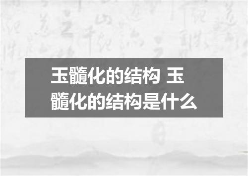 玉髓化的结构 玉髓化的结构是什么