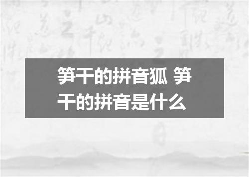 笋干的拼音狐 笋干的拼音是什么