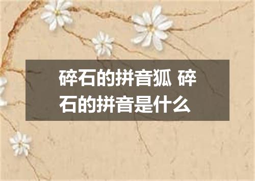 碎石的拼音狐 碎石的拼音是什么