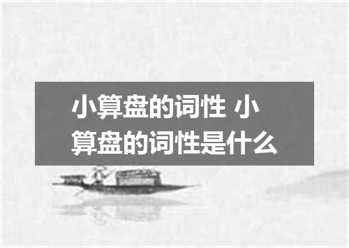 小算盘的词性 小算盘的词性是什么