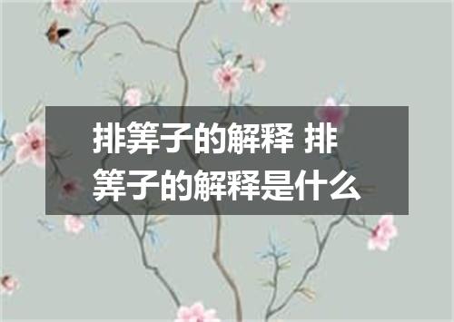 排筭子的解释 排筭子的解释是什么