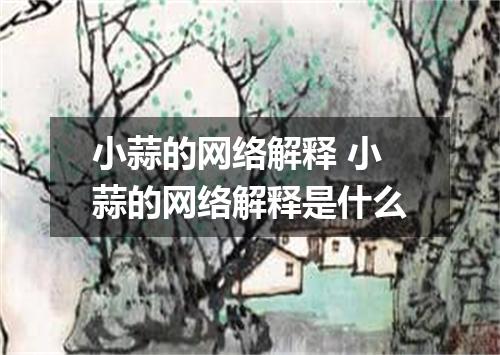 小蒜的网络解释 小蒜的网络解释是什么