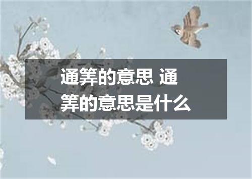 通筭的意思 通筭的意思是什么