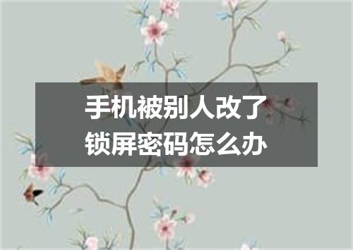 手机被别人改了锁屏密码怎么办