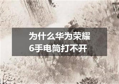 为什么华为荣耀6手电筒打不开