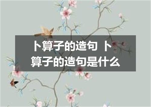 卜算子的造句 卜算子的造句是什么