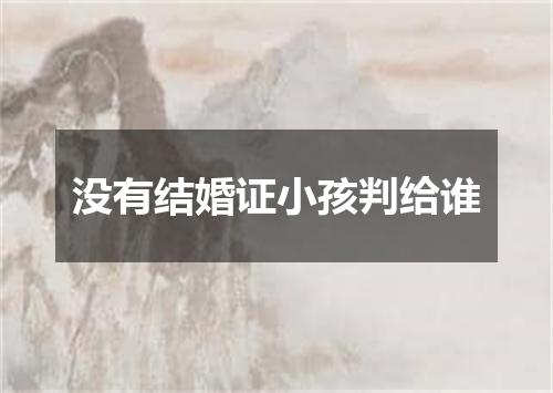 没有结婚证小孩判给谁