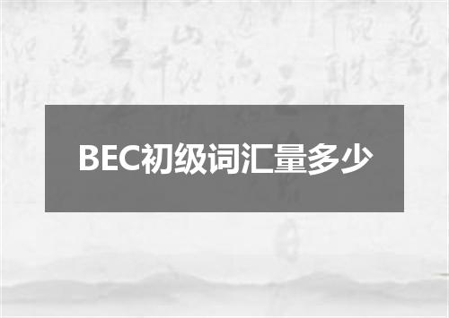 BEC初级词汇量多少