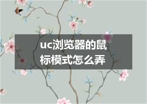 uc浏览器的鼠标模式怎么弄