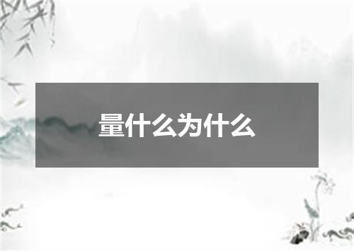 量什么为什么