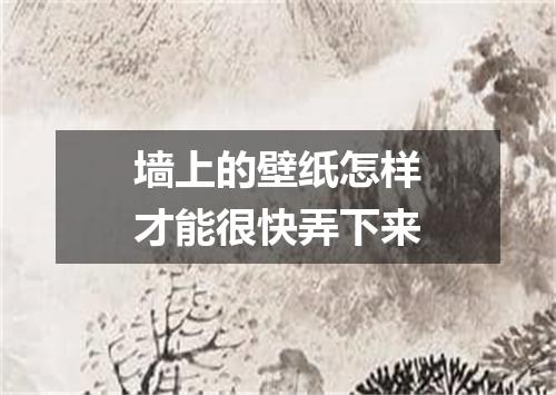 墙上的壁纸怎样才能很快弄下来