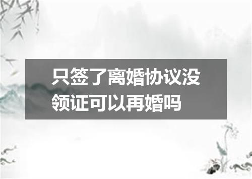 只签了离婚协议没领证可以再婚吗