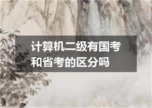计算机二级有国考和省考的区分吗
