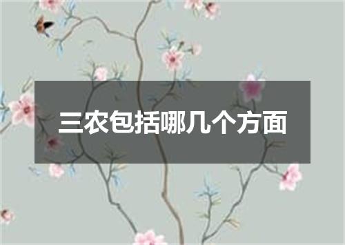 三农包括哪几个方面