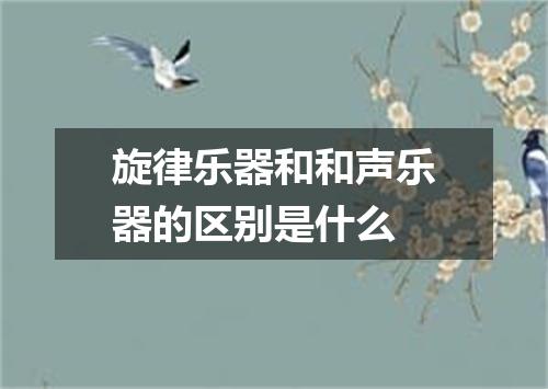 旋律乐器和和声乐器的区别是什么