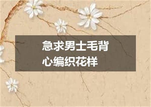 急求男士毛背心编织花样