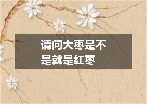 请问大枣是不是就是红枣