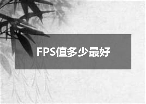 FPS值多少最好