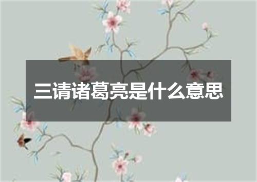 三请诸葛亮是什么意思