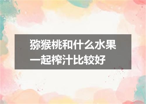 猕猴桃和什么水果一起榨汁比较好