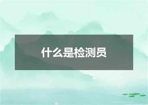 什么是检测员