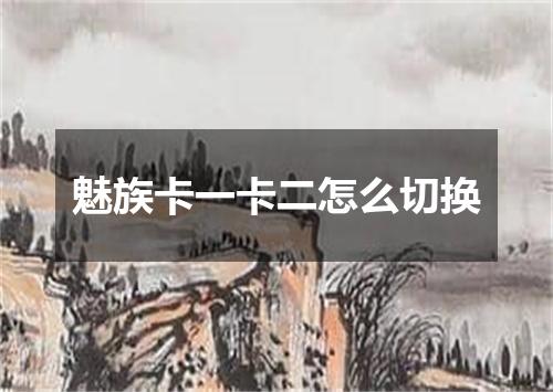 魅族卡一卡二怎么切换