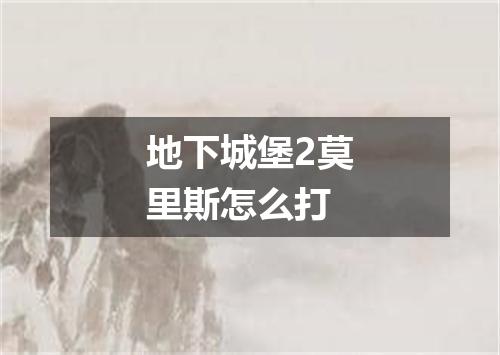 地下城堡2莫里斯怎么打