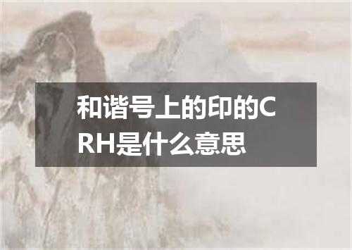 和谐号上的印的CRH是什么意思