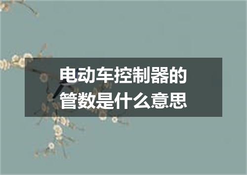 电动车控制器的管数是什么意思