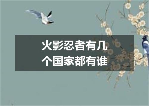 火影忍者有几个国家都有谁