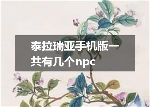泰拉瑞亚手机版一共有几个npc