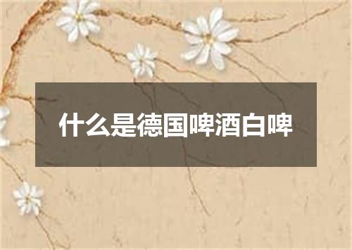 什么是德国啤酒白啤