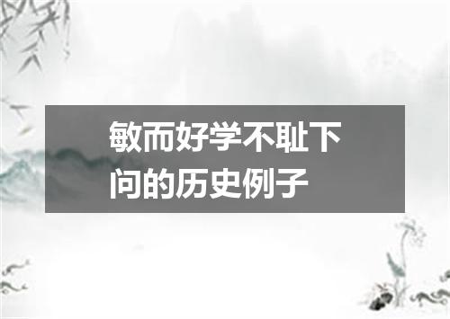 敏而好学不耻下问的历史例子