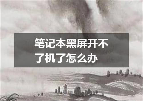 笔记本黑屏开不了机了怎么办