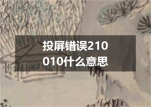 投屏错误210010什么意思