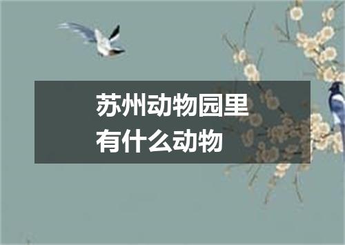 苏州动物园里有什么动物