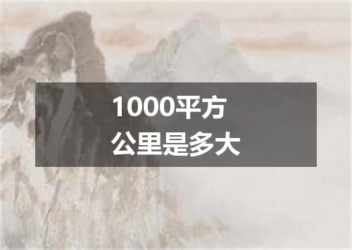 1000平方公里是多大
