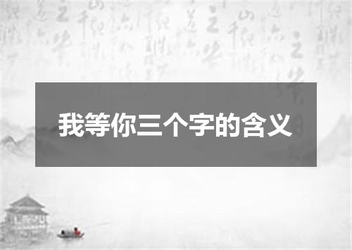 我等你三个字的含义