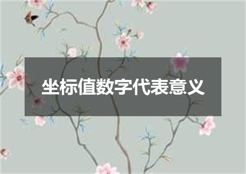 坐标值数字代表意义