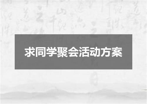 求同学聚会活动方案