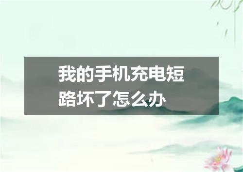 我的手机充电短路坏了怎么办