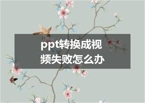 ppt转换成视频失败怎么办