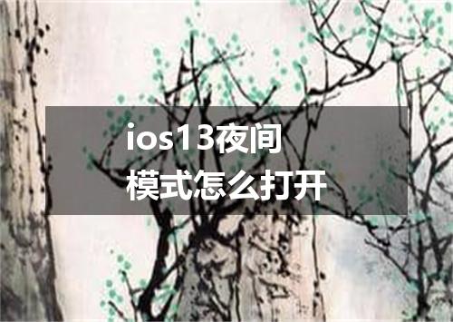 ios13夜间模式怎么打开