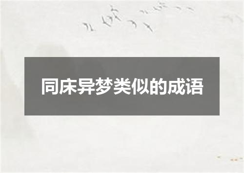 同床异梦类似的成语