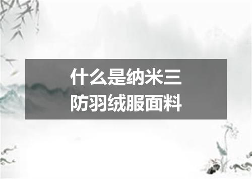 什么是纳米三防羽绒服面料