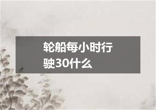 轮船每小时行驶30什么