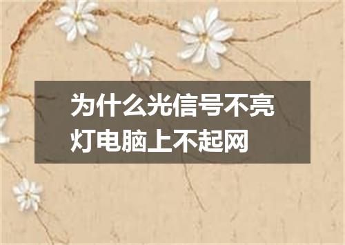 为什么光信号不亮灯电脑上不起网